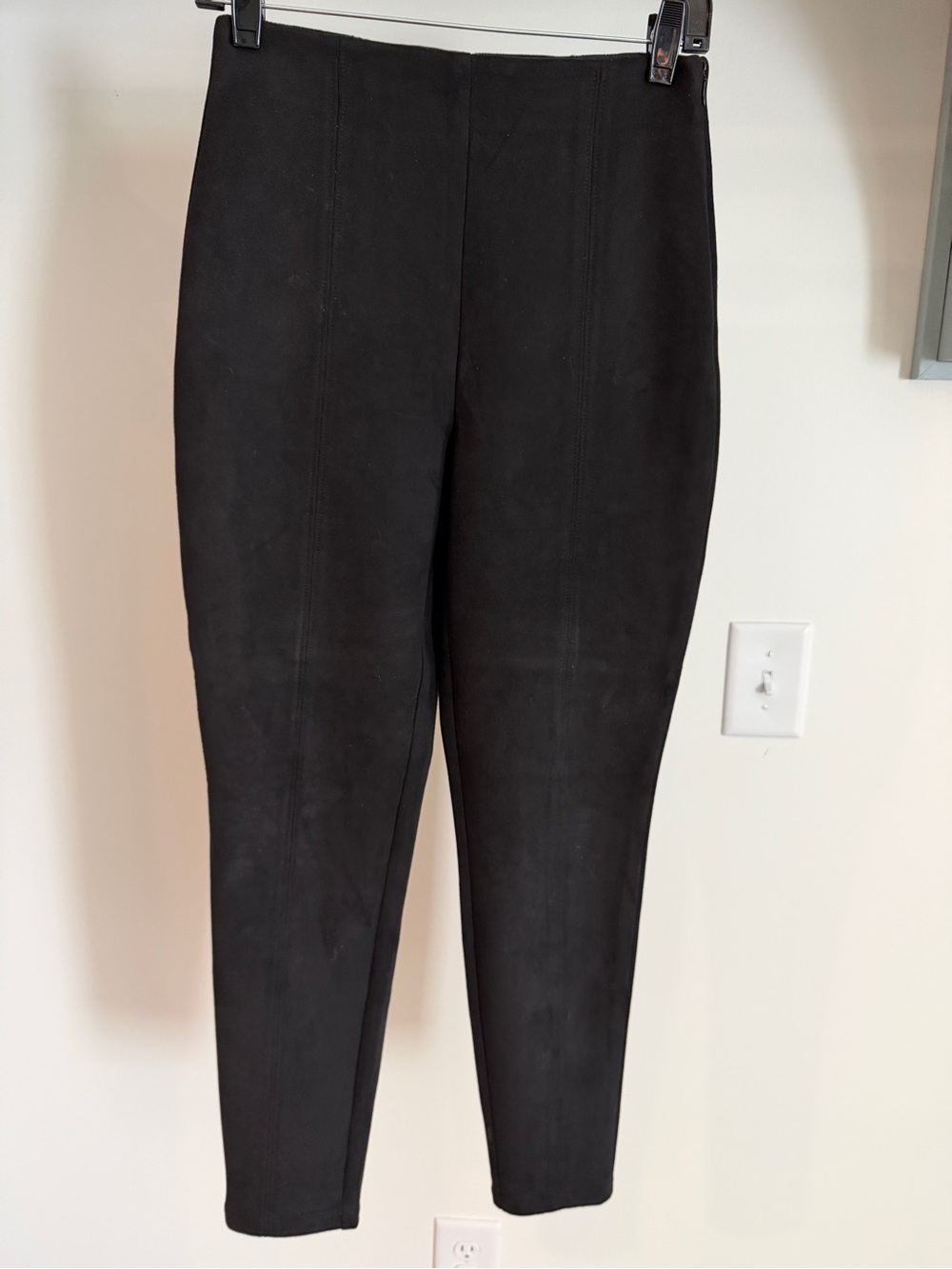 Babaton Black Faux Suede Leggings